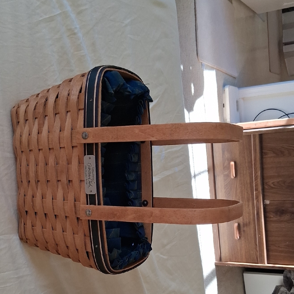 Longaberger Classic Tan Woven Basket Bag